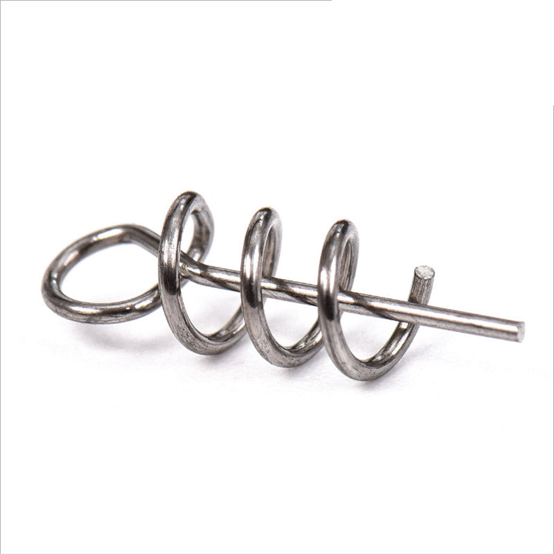LEO 50pcs/pack 14mm 0.13g Stainless Steel Fishing Spring Probes Fishing Soft Lure Hook Connector