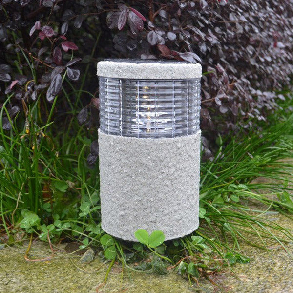 Garden Solar Stone Post White Warm White LED Light Outdoor Waterproof Decoration Lamp