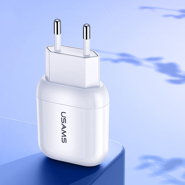 USAMS T19 5V 2.1A Travel Universal USB Power Wall Charger Adapter for US EU Plug for Samsung S10+ for Xiaomi Redmi Note8