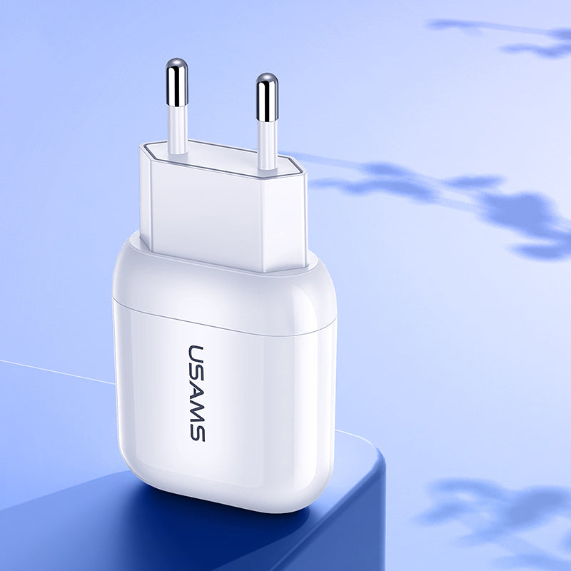 USAMS T19 5V 2.1A Travel Universal USB Power Wall Charger Adapter for US EU Plug for Samsung S10+ for Xiaomi Redmi Note8