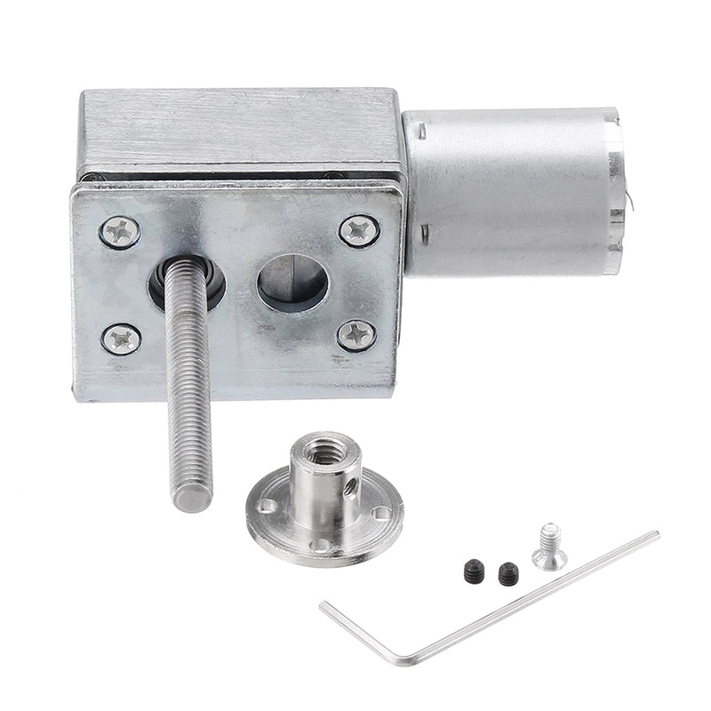 CHIHAI DC 24V 75rpm High Torque Turbo Worm Reducer Gear Motor with Bracket and Shaft Coupler