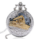 Deffrun Vintage Style Silver Case Unisex Watch 3D Design Cover Pocket Watches