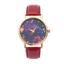 MILIER 8288 Starry Night Sky Fashion Leather Strap Simple Women Wrist Watch