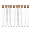 10pcs 15x150mm Plastic Test Tube With Cork Stopper Round Bottom