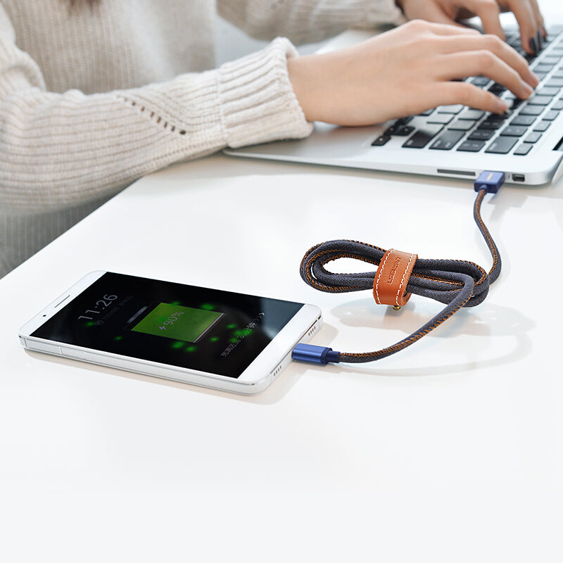 Ugreen Micro USB to USB Denim Braided 2A Fast Charging Cable Data Cable