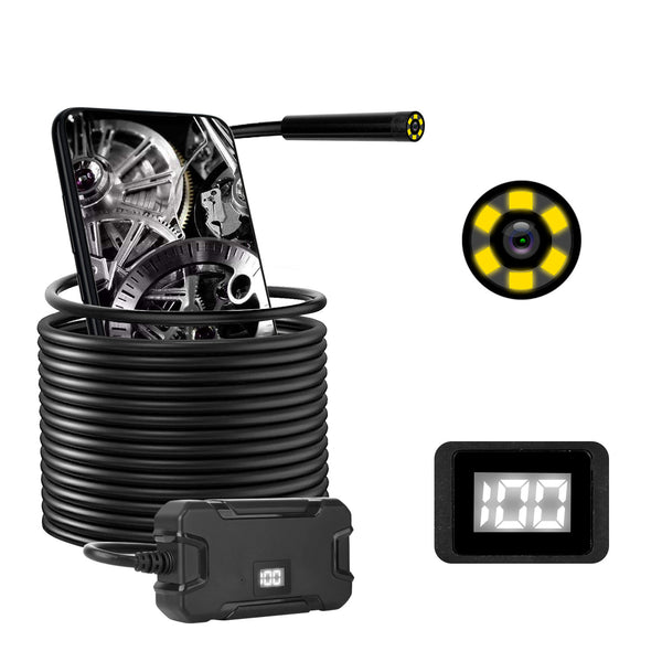 Bakeey 5.5MM WiFi Borescopes Inspection Camera 1080P 6 LED Display Screen HD Semi-rigid Wireless Camera for Android & IOS Ipad Huawei
