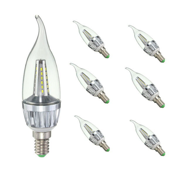 E14 4W 36 SMD 3014 LED Pure White Warm White Plastic&Aluminum Pull Tail Light Lamp Bulb AC220V