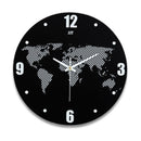 World Map Wall Clock Modern Travel Around Density Fibreboard Record Home Kitchen