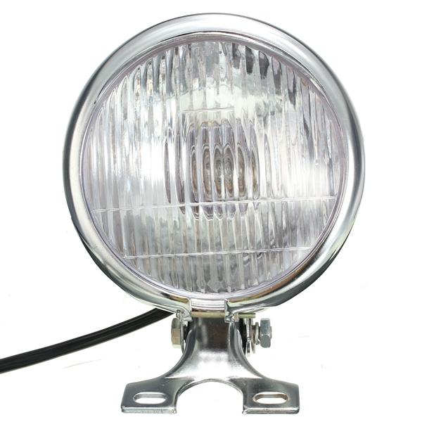 Chrome Shiny Round Motorcycle Motor Bike Autocycle Headlight 12V