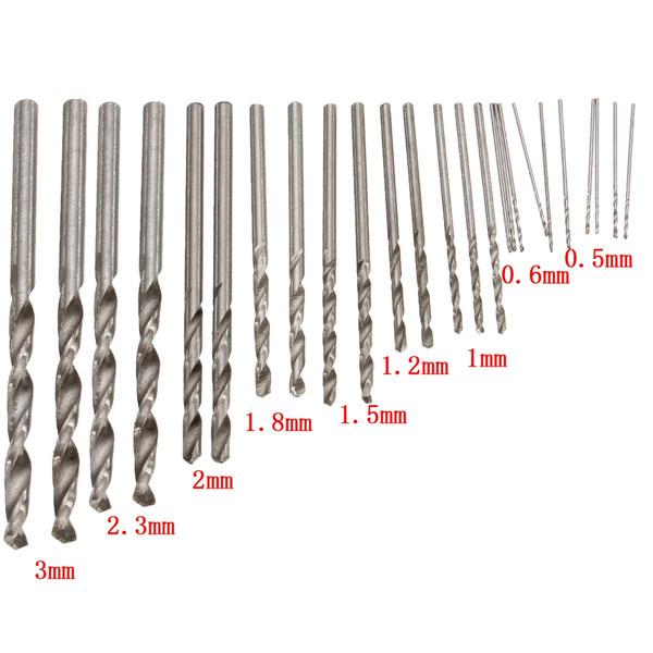 25pcs HSS Micro Twist Drill Bits Set 0.5mm-3.0mm Straight Shank PCB Twist Drill Bits