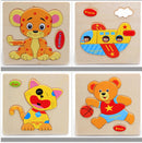 Baby Kid Children Lovely Animal Fruit Vehicle Wooden Early Learning Educational Puzzle Toy