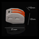 10pcs Spring Lever Push Fit Reuseable Cable 2 Wire Pole Insulating Material