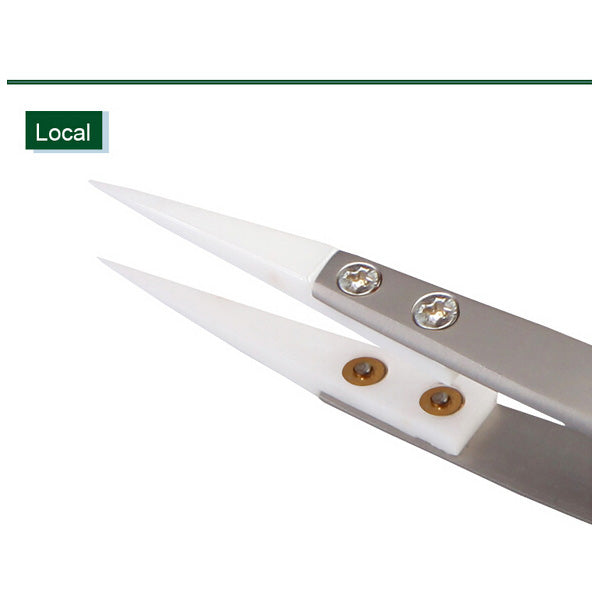 BEST BST-72-MZ Non-inductive Ceramic Stainless Steel Handle Tweezer