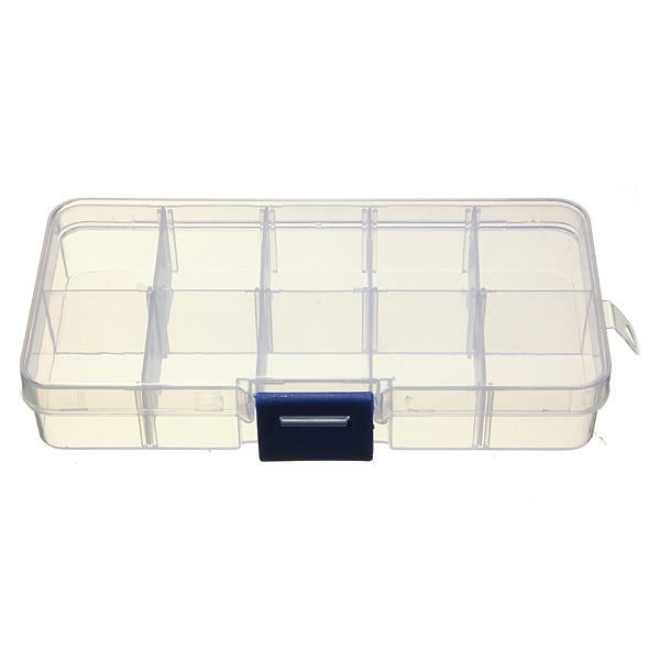 10 Compartment Plastic Clear Slots Adjustable Organizer Craft Box