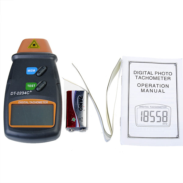 DANIU DT2234C+ Digital Laser RPM Tachometer Non Contact Measurement Tool