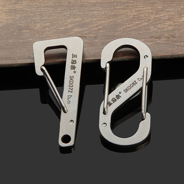 Sanrenmu SK008D Number Eight Stainless Steel Carabiner Tool Key Chain Lucky