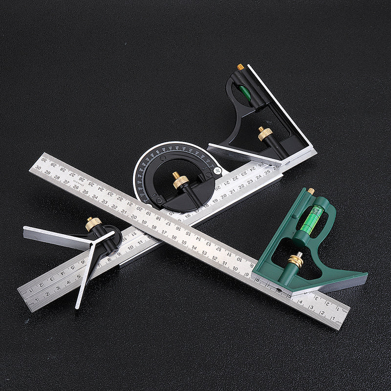 DANIU 12 Inch 300mm Adjustable Combination Square Angle Ruler 45/90 Degree With Bubble Level