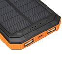 12000mAh Solar Power Bank Battery Fast Charger Dual USB SOS LED Light Compass
