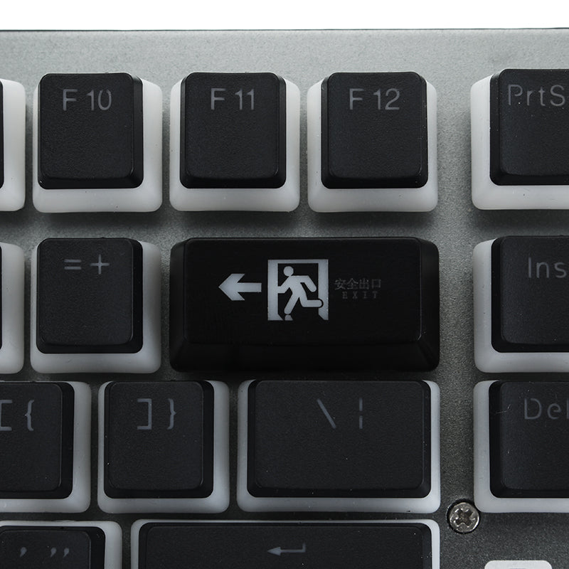 OEM Profile Exit Light Translucent Backspace Keycaps Key Caps Red Black