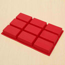 9 Cavity Rectangle Silicone Bread Cupcake Mould DIY Chocolate Soap Bakeware Tray