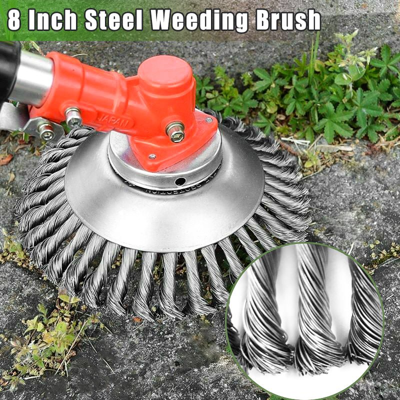 8 Inch Steel Wire Wheel Garden Lawn Mower Grass Eater Trimmer Head Brush Cutter Tools