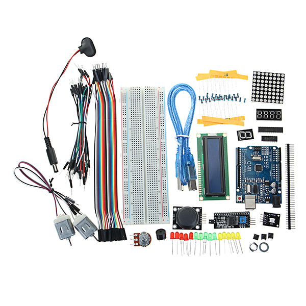 UNO R3 Starter Kits 1602 LCD L293D Motor LED Matrix MB102 Breadboard