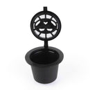 8 Pcs Black Refillable Coffee Capsule Cup Reusable Refilling Filter For Nespresso Machine With Brush