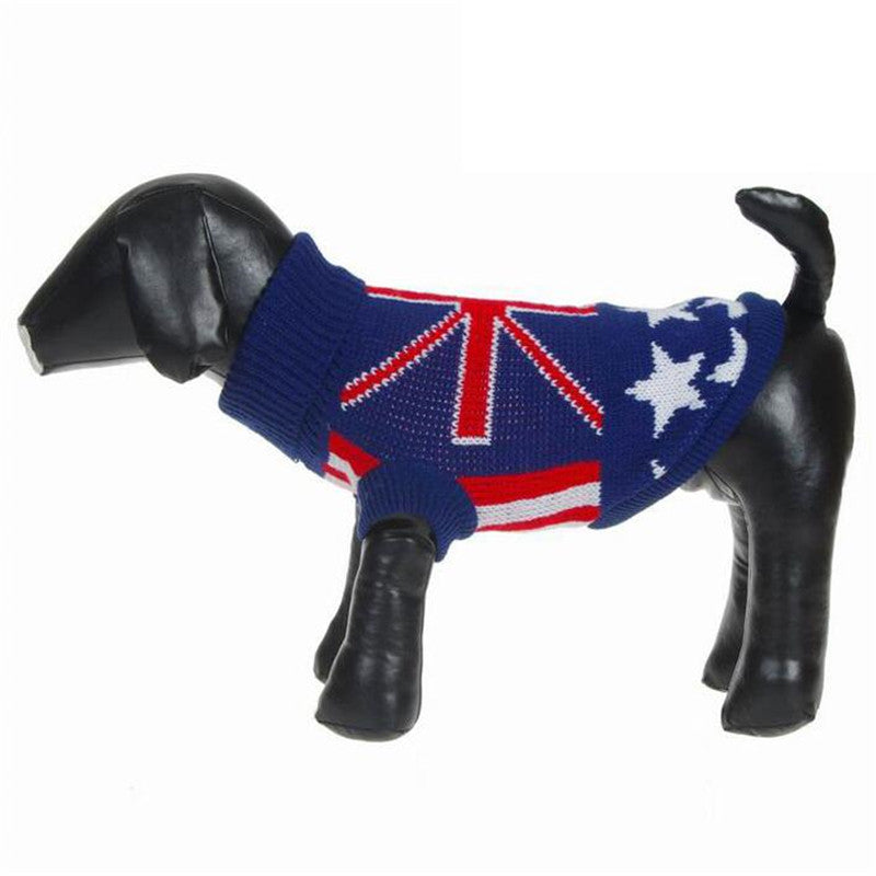 Pet Dog Cat Clothes Sweater Winter Coat Hoodie UK Star Style Christmas Apparel Outfits