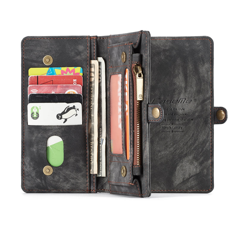 Caseme Magnetic Detachable Zipper Wallet Cash Pocket Card Slots Protective Case For iPhone XS Max