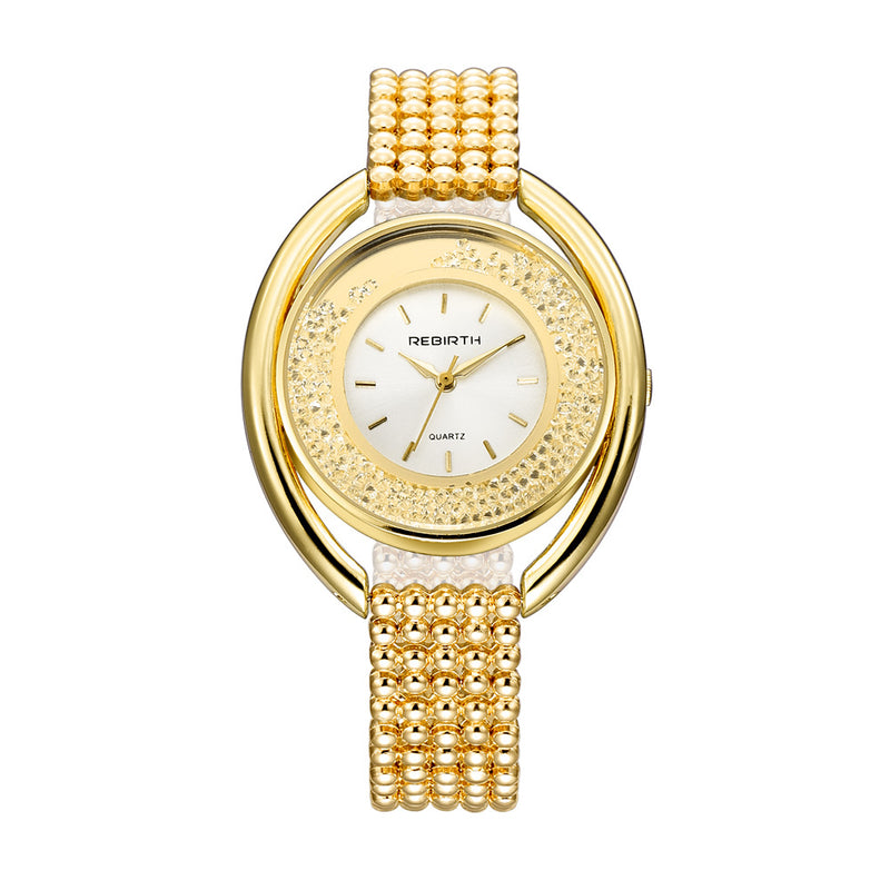 REBIRTH RE079 Fashion Women Quartz Watch Ladies Luxury Diamond Steel Strap Bracelet Watch