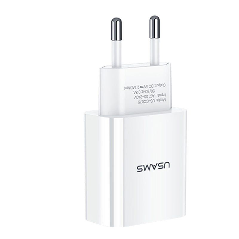 USAMS 2.1A Fast Charging USB Charger EU Plug Adapter For iPhone X XS HUAWEI P30 Mate20 XIAOMI MI9 S10 S10+