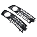 Car Fog Lights Cover Black Mesh Grille with Flowing LED Turn Signal Lamp White DRL for Audi A4 B6 2001-2005