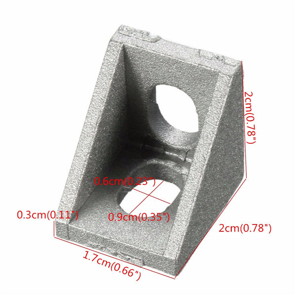 Suleve AJ20 Aluminium Angle Corner Joint 20x20mm Right Angle Bracket Furniture Fittings 10pcs