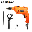 LOMVUM 600W Electric Impact Drill Hammer Screwdriver Home Power Rotary Tools DIY
