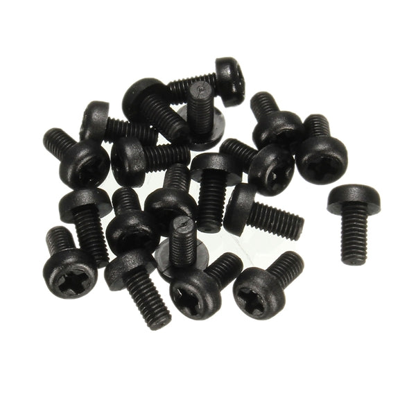 Suleve M3NP1 50Pcs M3 Nylon Screw Bolt Black Round Phillips Screw Nut Nylon PCB Standoff Assortment 5-25mm
