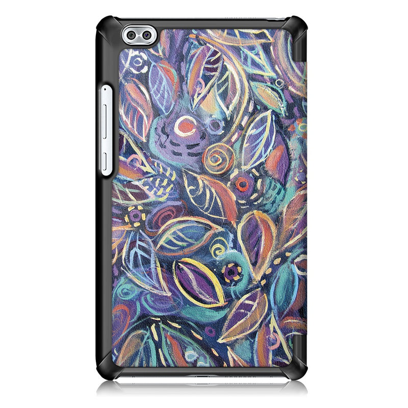 Tri Fold Colourful leaf Case Cover For 8 Inch Huawei Honor Waterplay Tablet