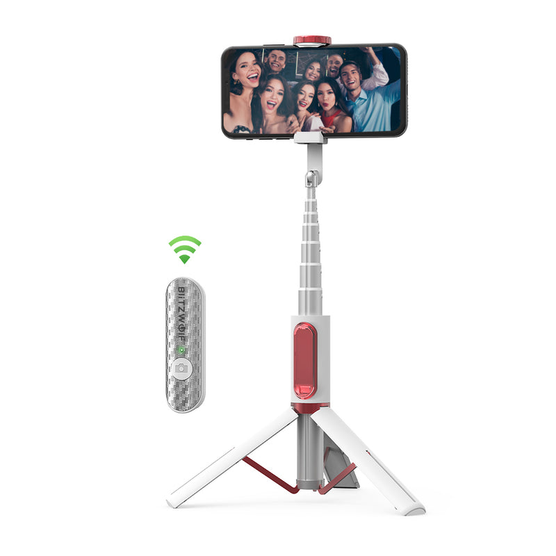 BlitzWolf BW-BS10 All In One Portable bluetooth Selfie Stick Hidden Phone Clamp with Retractable Tripod