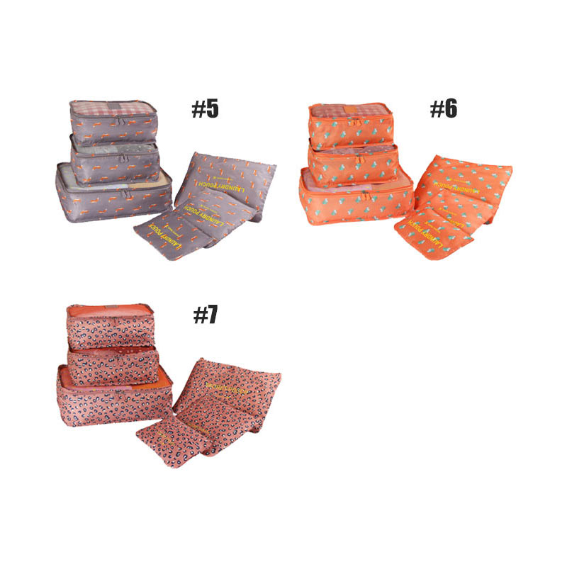 Honana HN-TB37 6Pcs Set Travel Luggage Storage Bag Portable Suitcase Clothes Organizer