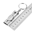 Double Pipe High Decibel Stainless Steel Outdoor Emergency Survival Whistle Keychain Camping