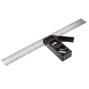 Drillpro Adjustable 300mm Aluminum Alloy Square 45 Degree Angle Scriber Steel Ruler Woodworking Line Locator Ruler DIY Carpenter Measuring Tool