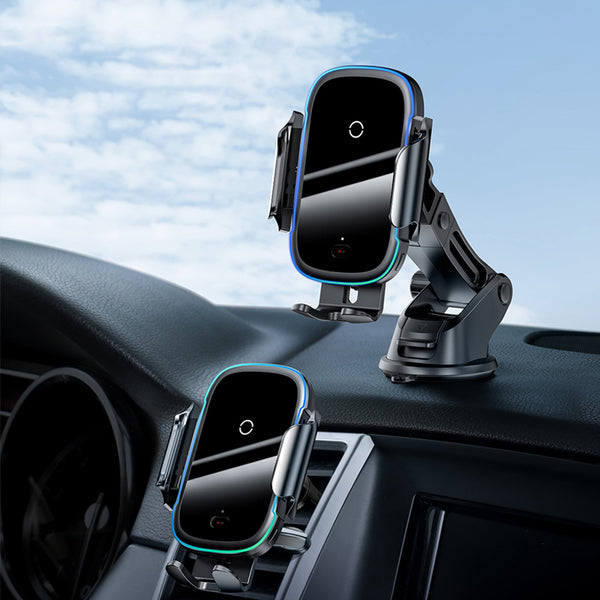 Baseus 15W Wireless Charger Infrared Induction Smart Sensor Air Vent Dashboard Car Phone Holder For 4.7-6.5 Inch Smart Phone For iPhone 11 For Samsung