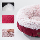 Cozy Solid Fleece Round Pet Bed