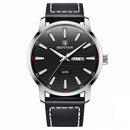 Benyar 5145 Fashion Men Watch Waterproof Automatic Week Display Leather Strap Quartz Watch