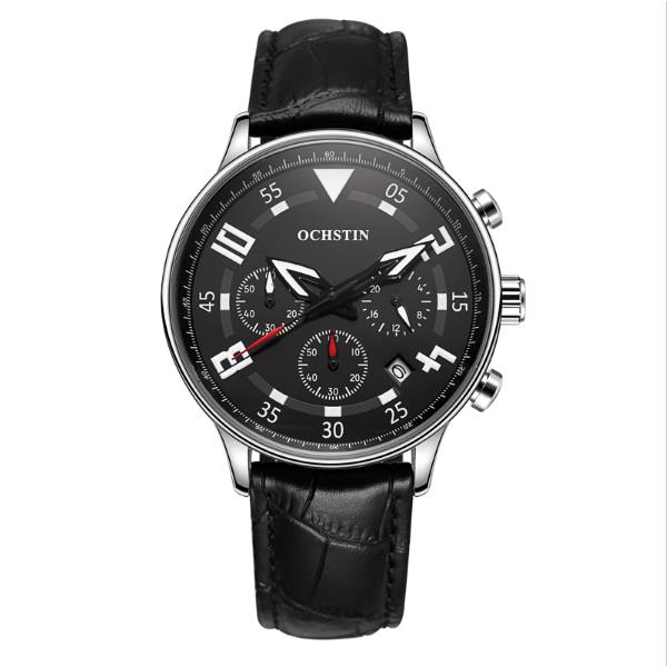 OCHSTIN 6050G Fashion Men Quartz Watch Luxury Leather Strap Sport Watch