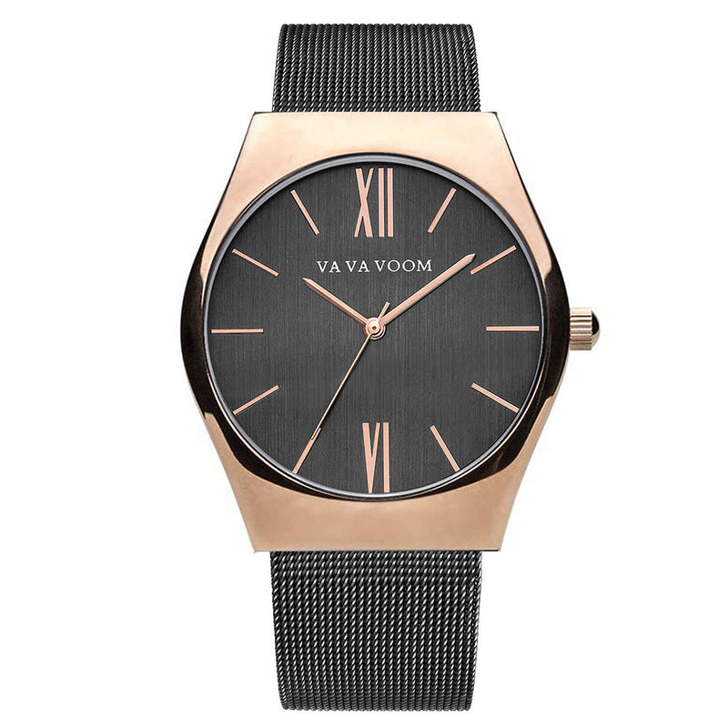 VA VA VOOM 8001 Men Business Quartz Watch Stainless Steel Strap Big Casual Dial Watch