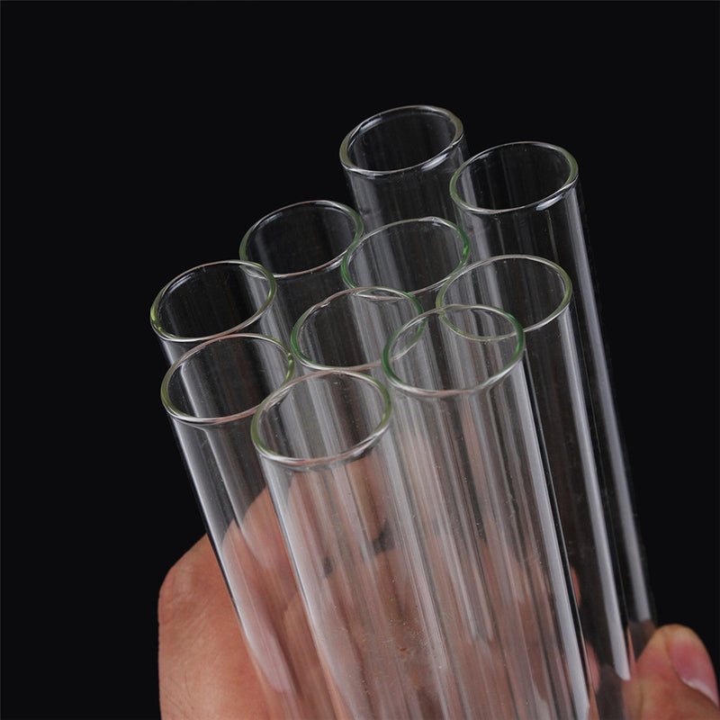 10Pcs 20x150mm Borosilicate Glass Test Tube Tubing Blowing Pyrex Tubes 38mL