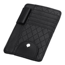 Leather Car Sun Visor Sun Glasses Clip Card Pen Holder Ticket Storage Driver License Package