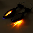 Motorcycle Blue LED Turn Signal Rear View Mirrors For Suzuki GSXR 600 750 1000 Hayabusa GSF Katana TL1000R Motorcycle