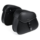 Pair Universal Motorcycle PU Leather Saddlebags Side Storage Tool Pouch Bags Box