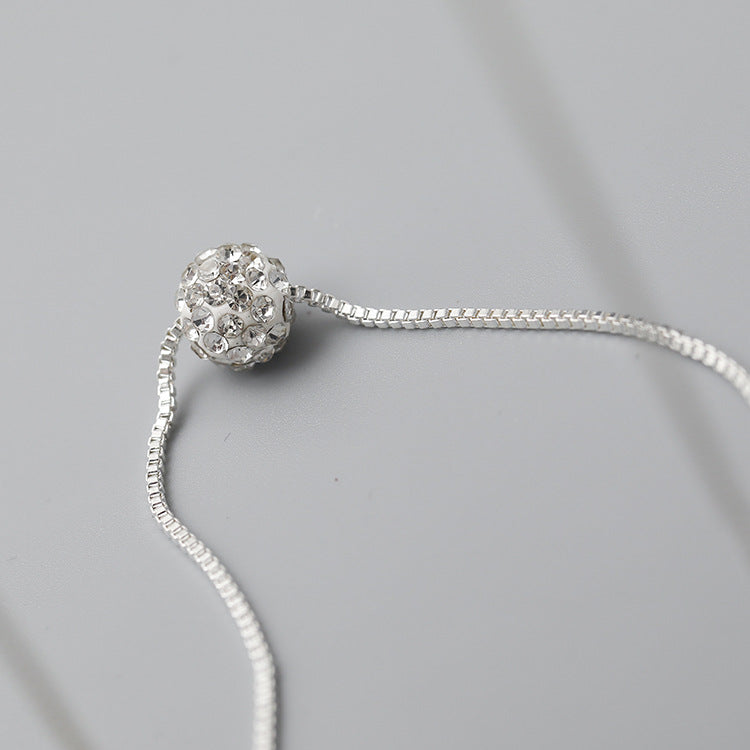 Atmospheric Simple 8mm Diamond Ball Venetian Chain Necklace